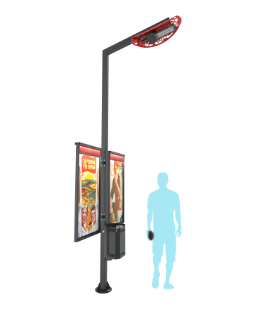 Фонарь с урной и стендом.743