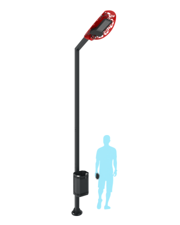 Фонарный столб с урной "Парад" H-6,0 м (без светильника)