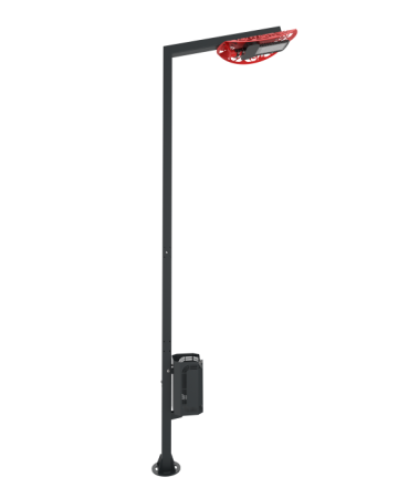 Фонарный столб с урной "Парад" H-6,0 м (без светильника)