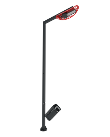 Фонарный столб с урной "Парад" H-6,0 м (без светильника)