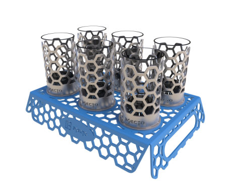 Поднос для рюмок "Соты"