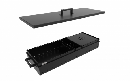 Мангал индивидуальны 1000х350х160 с крышкой и надставкой под казан