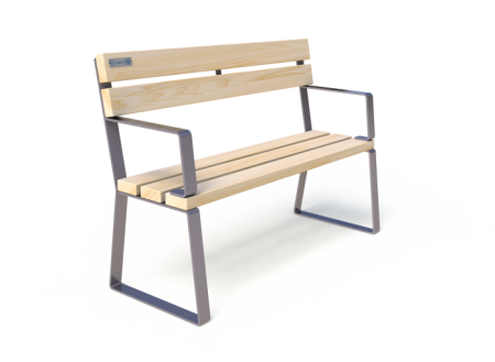 Скамейка "Геометрия" с подлокотниками